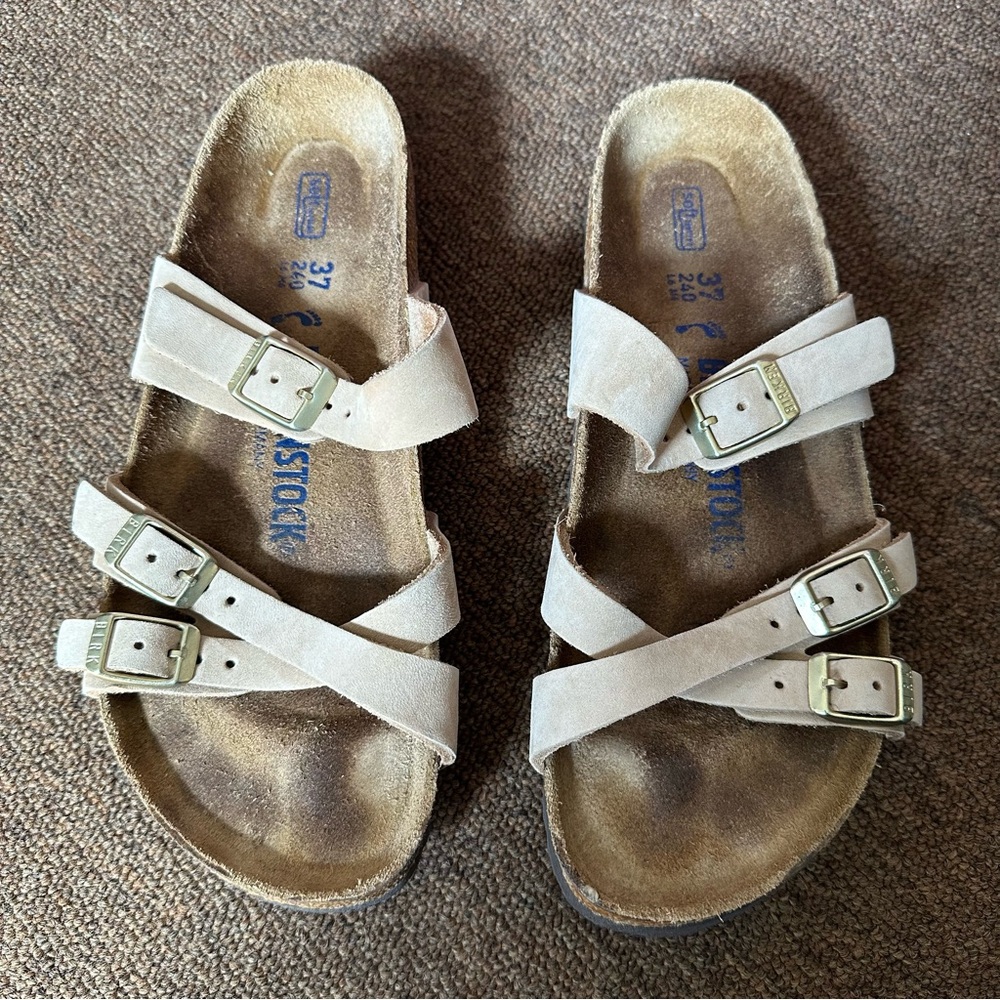 Birkenstock Franca Strappy Leather Sandals Size 6 Narrow fit